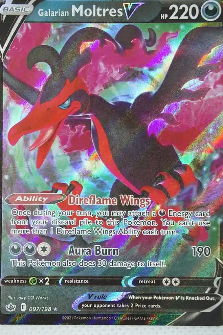 Pocket Monster Pokémon Kort-Galarian Moltres V 097/198