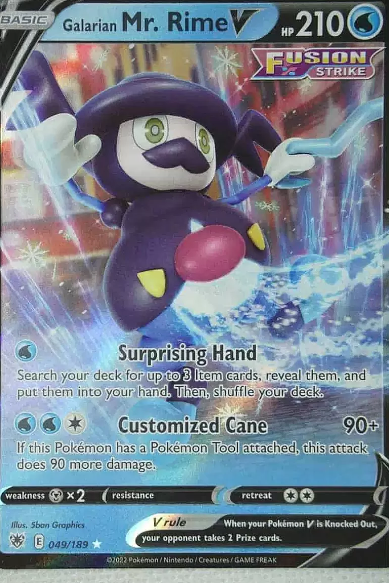Pocket Monster Pokémon Kort-Galarian Mr. Rime V 049/189