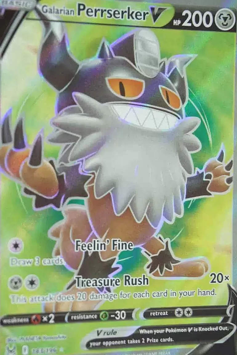 Pocket Monster Pokémon Kort-Galarian Perrserker V 183/196 Full Art