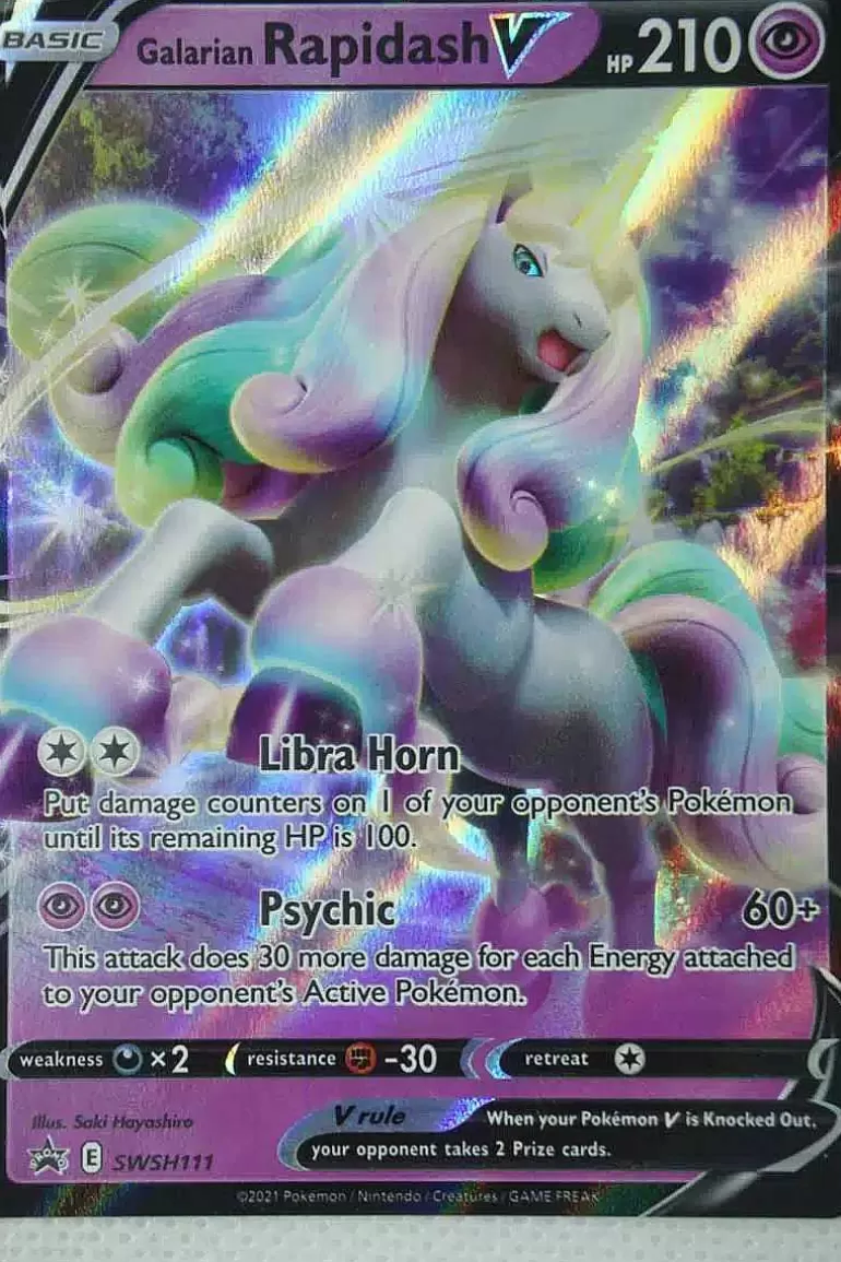 Pocket Monster Pokémon Kort-Galarian Rapidash V Swsh111 Stor