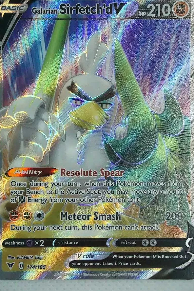Pocket Monster Pokémon Kort-Galarian Sirfetch'D V 174/185 Full Art
