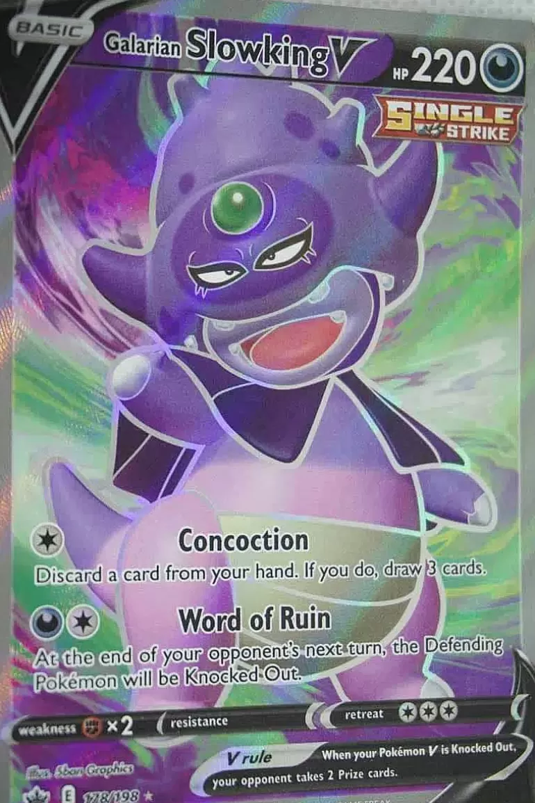 Pocket Monster Pokémon Kort-Galarian Slowking V 178/198 Full Art