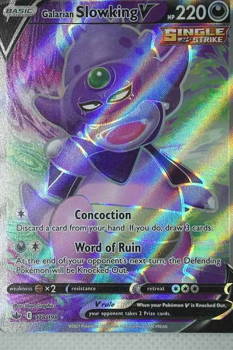Pocket Monster Pokémon Kort-Galarian Slowking V 178/198 Full Art