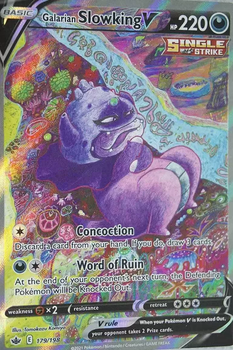 Pocket Monster Pokémon Kort-Galarian Slowking V 179/198 Full Art