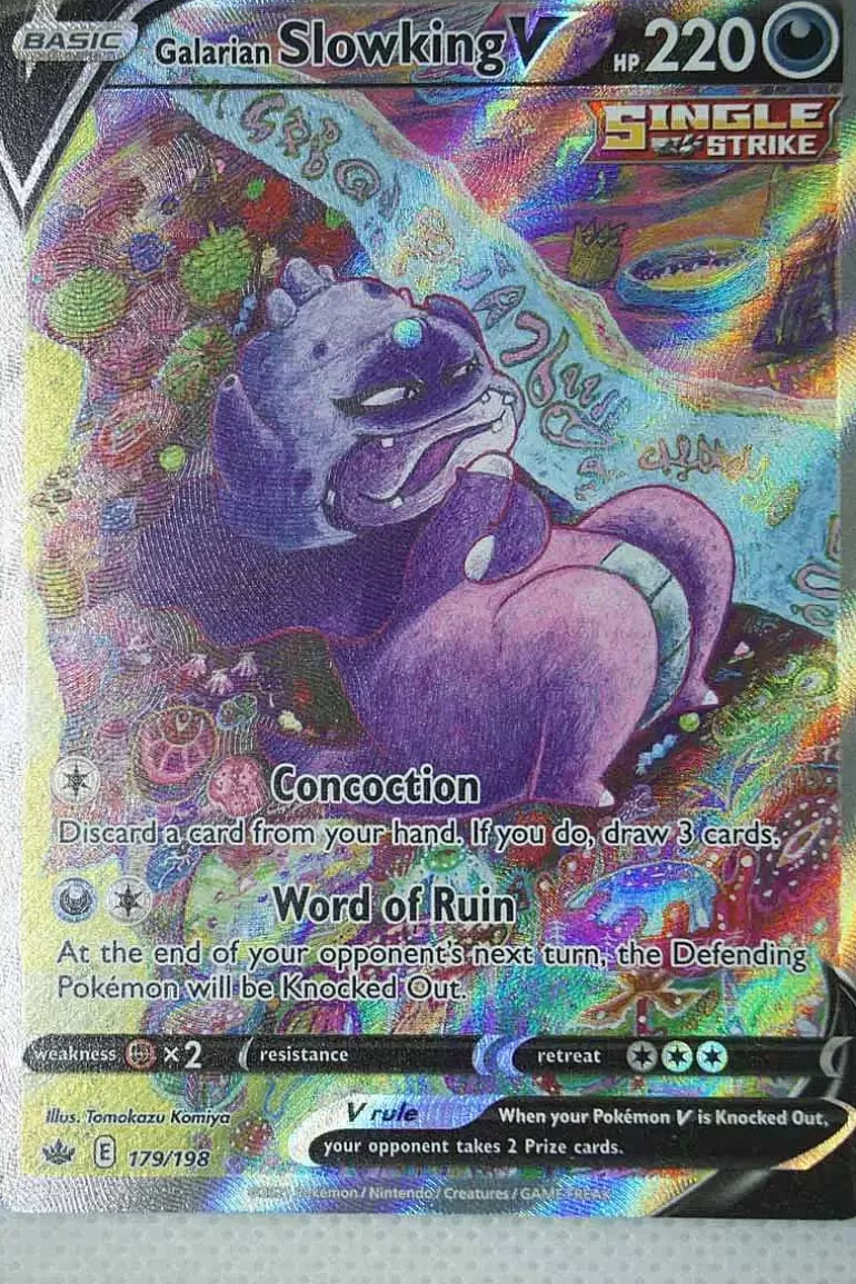 Pocket Monster Pokémon Kort-Galarian Slowking V 179/198 Full Art