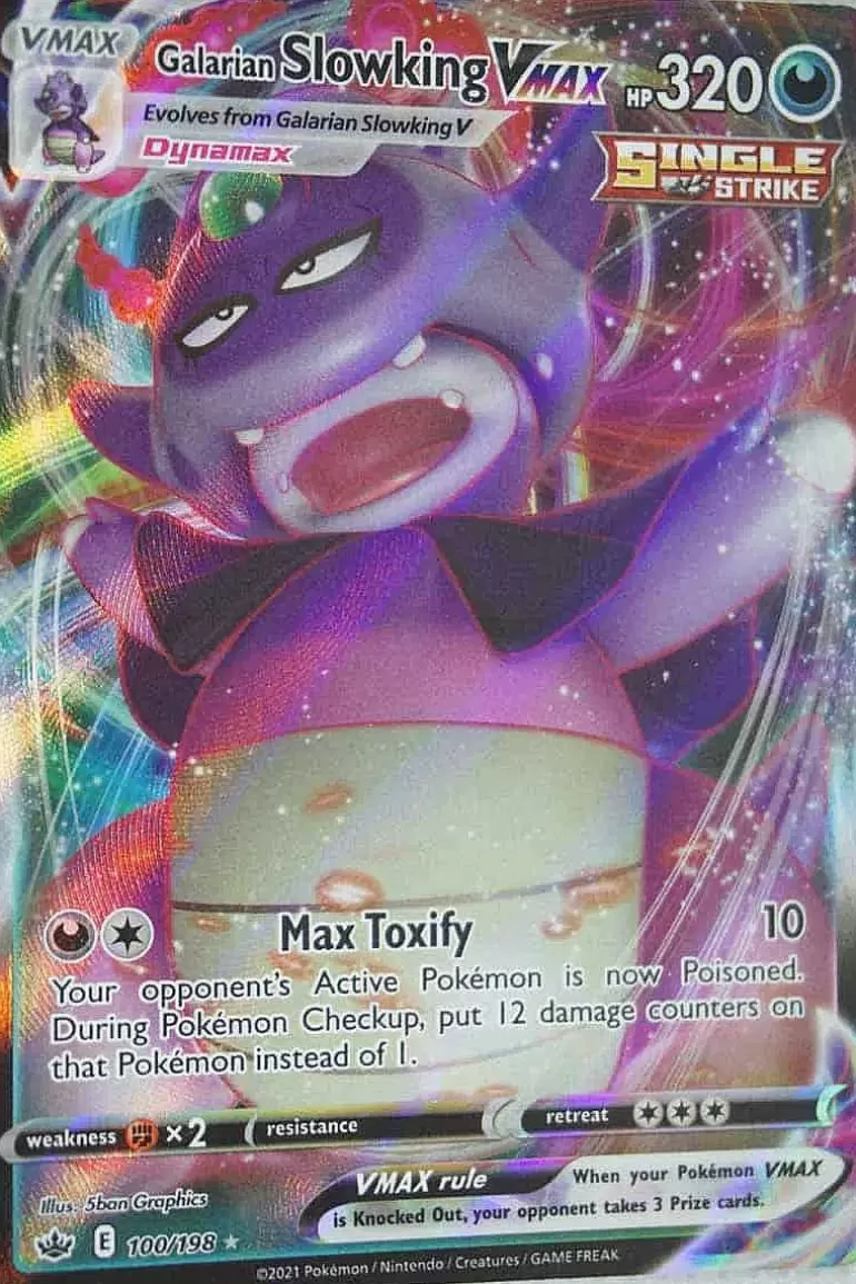 Pocket Monster Pokémon Kort-Galarian Slowking Vmax 100/198 Ultra Rare