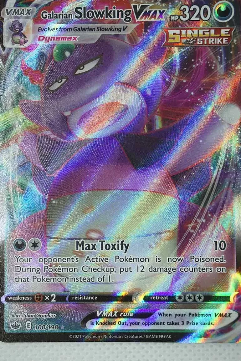 Pocket Monster Pokémon Kort-Galarian Slowking Vmax 100/198 Ultra Rare
