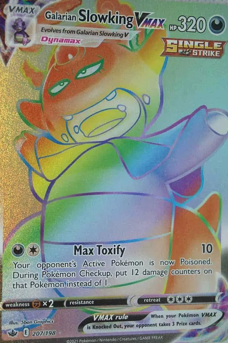 Pocket Monster Pokémon Kort-Galarian Slowking Vmax 207/198 Hyper Rare