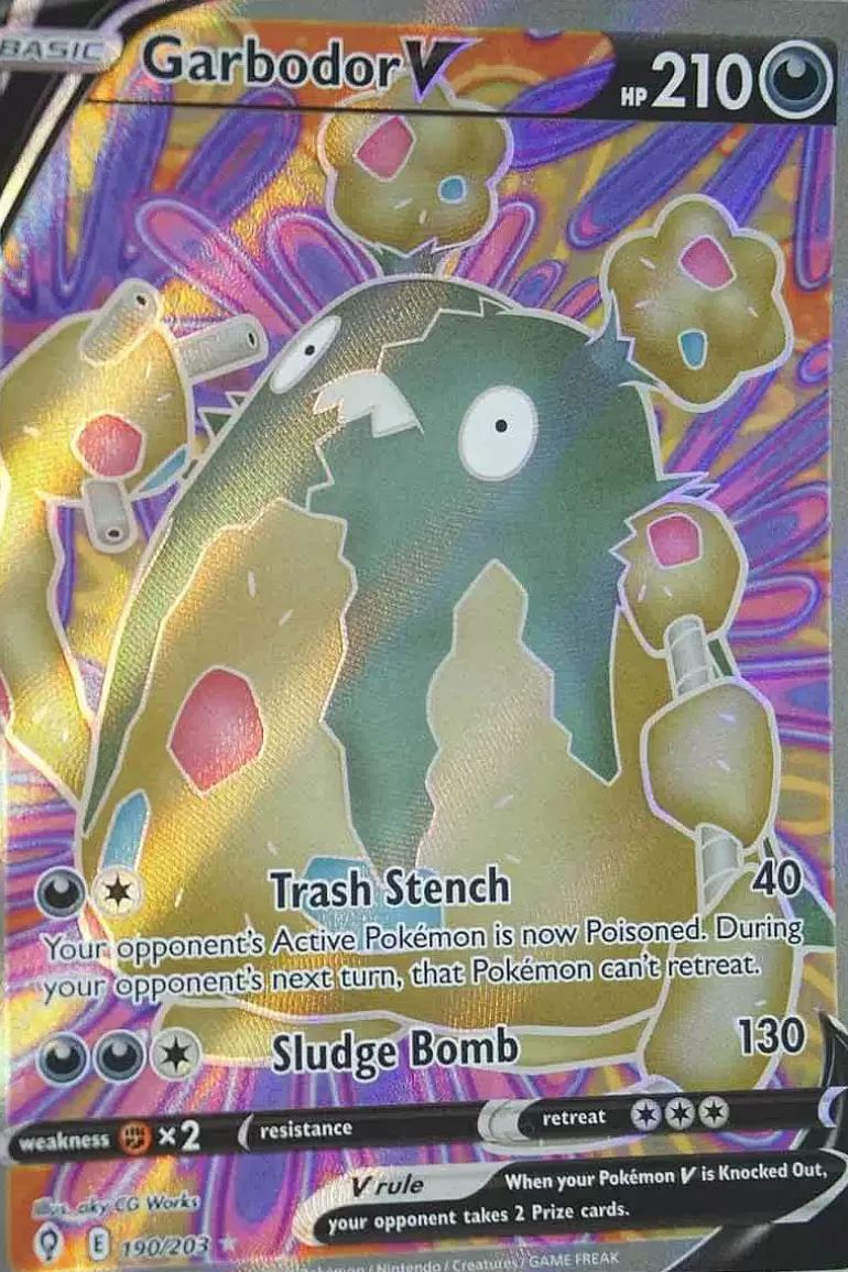 Pocket Monster Pokémon Kort-Garbodor V 190/203 Full Art