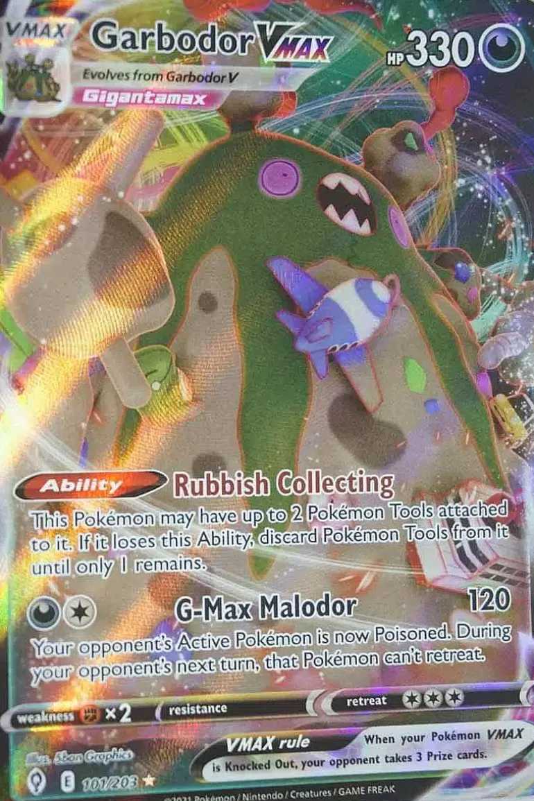 Pocket Monster Pokémon Kort-Garbodor Vmax 101/203