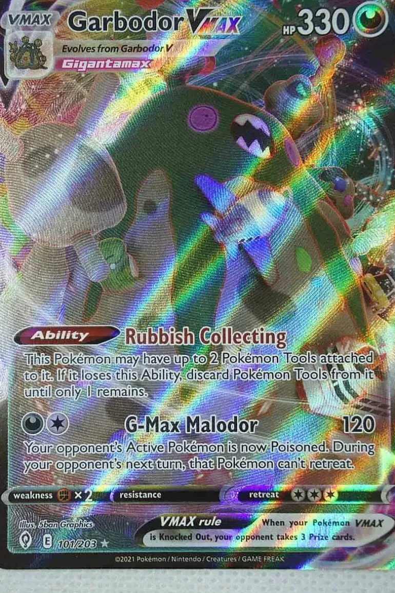 Pocket Monster Pokémon Kort-Garbodor Vmax 101/203