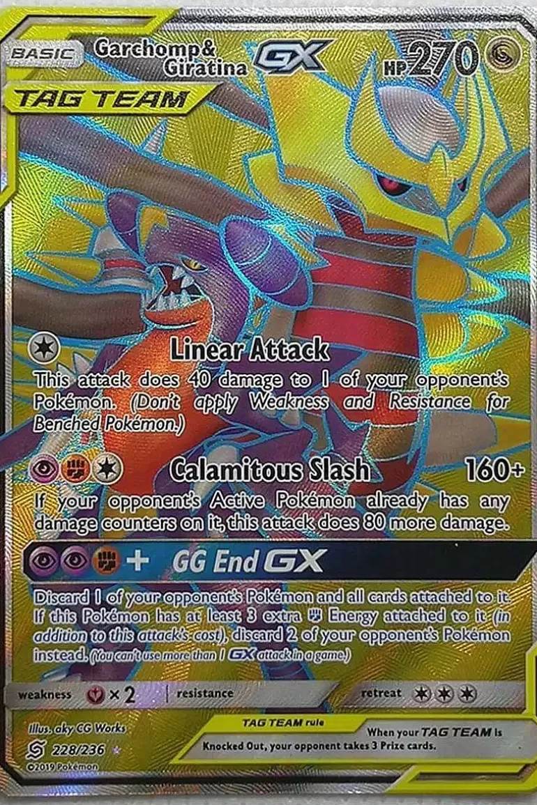 Pocket Monster Pokémon Kort-Garchomp & Giratina Gx 228/236 Full Art