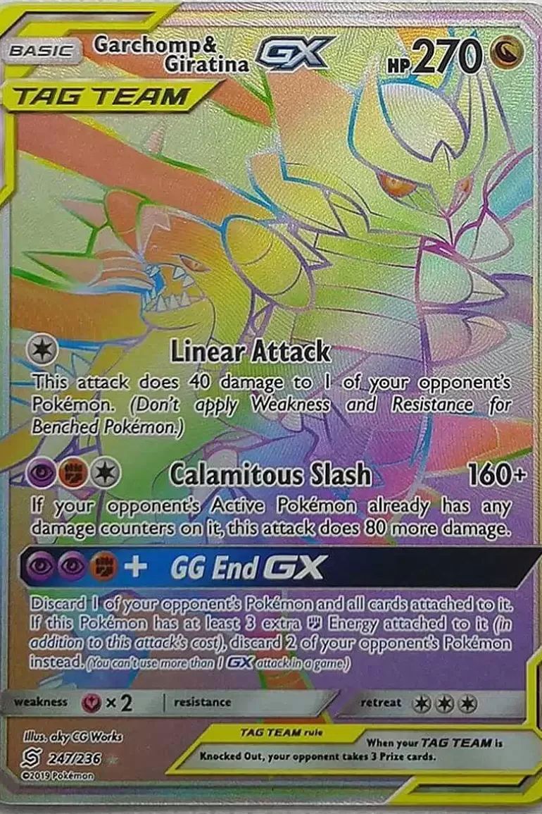 Pocket Monster Pokémon Kort-Garchomp & Giratina Gx 247/236 Hyper Rare