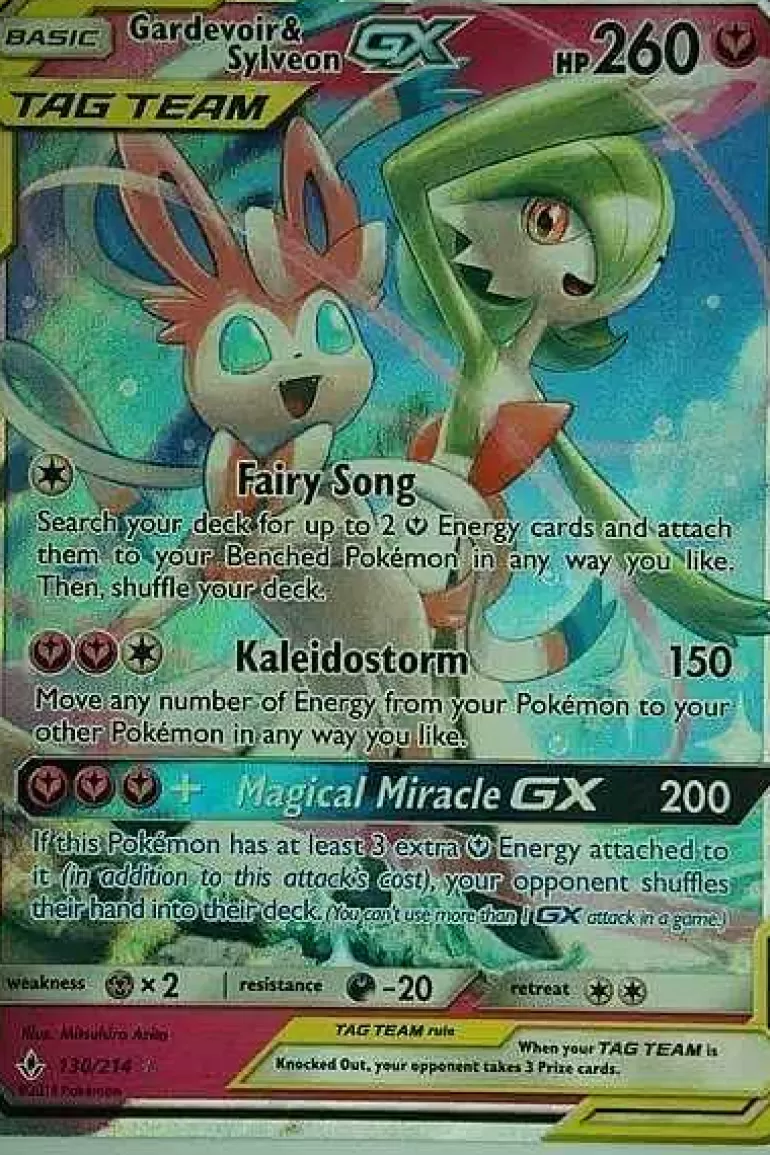 Pocket Monster Pokémon Kort-Gardevoir & Sylveon Gx 130/214