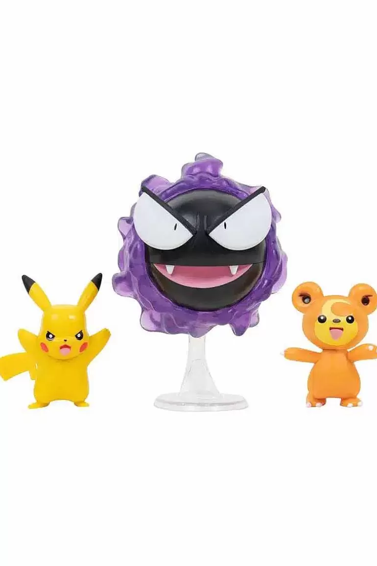 Pocket Monster Pokémon Figurer-Gastly Teddiursa Og Pikachu Figurer