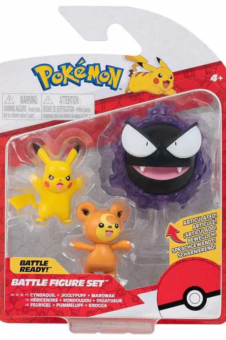 Pocket Monster Pokémon Figurer-Gastly Teddiursa Og Pikachu Figurer