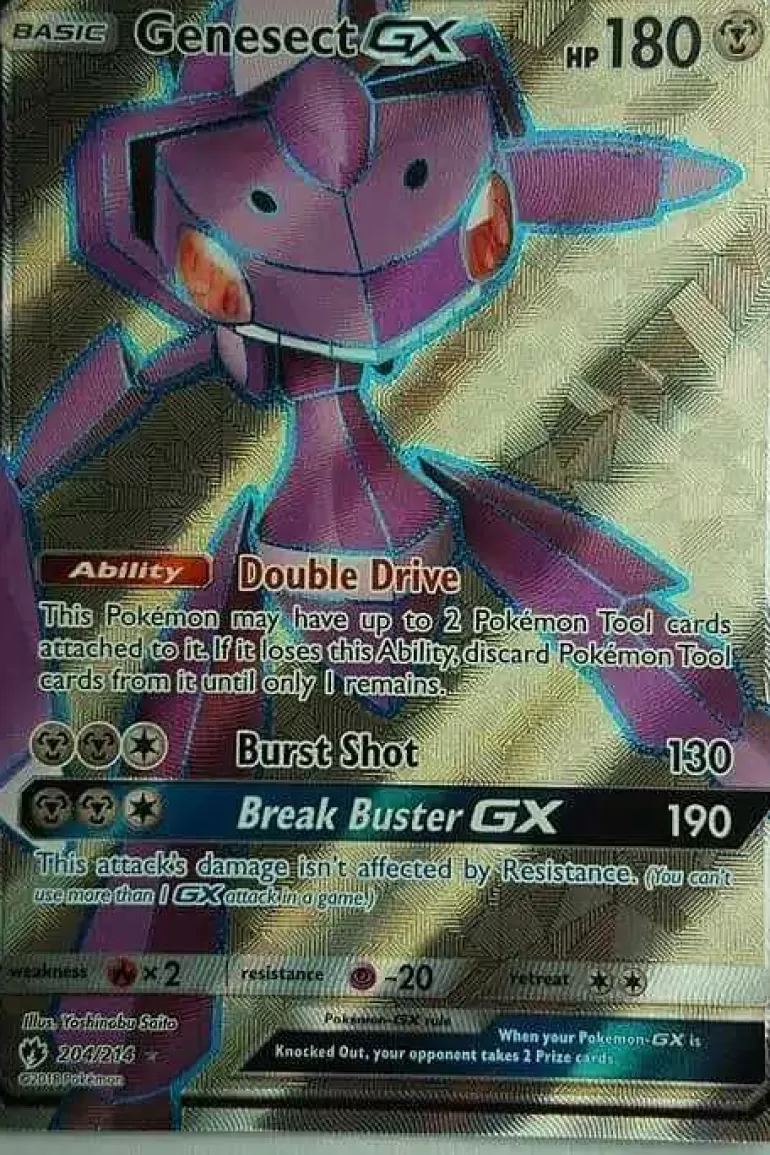 Pocket Monster Pokémon Kort-Genesect Gx 204/214 Full Art