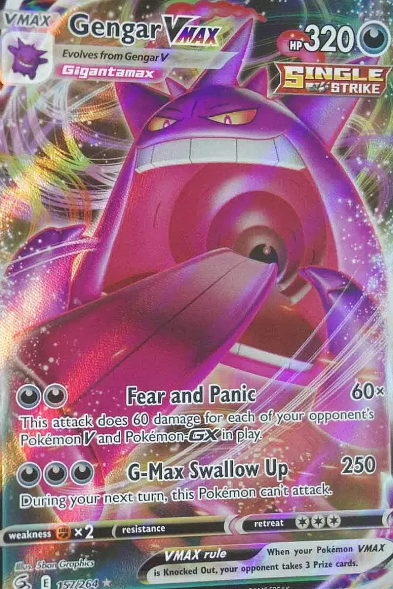 Pocket Monster Pokémon Kort-Gengar Vmax 157/264