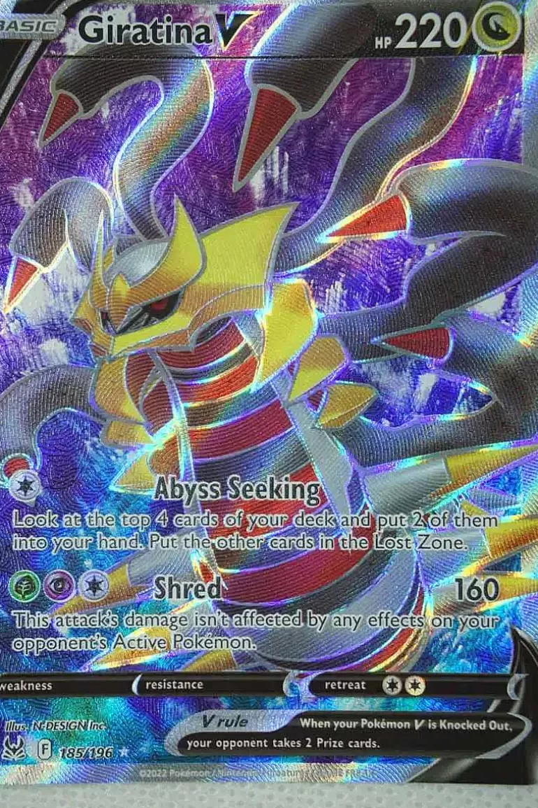 Pocket Monster Pokémon Kort-Giratina V 185/196 Full Art