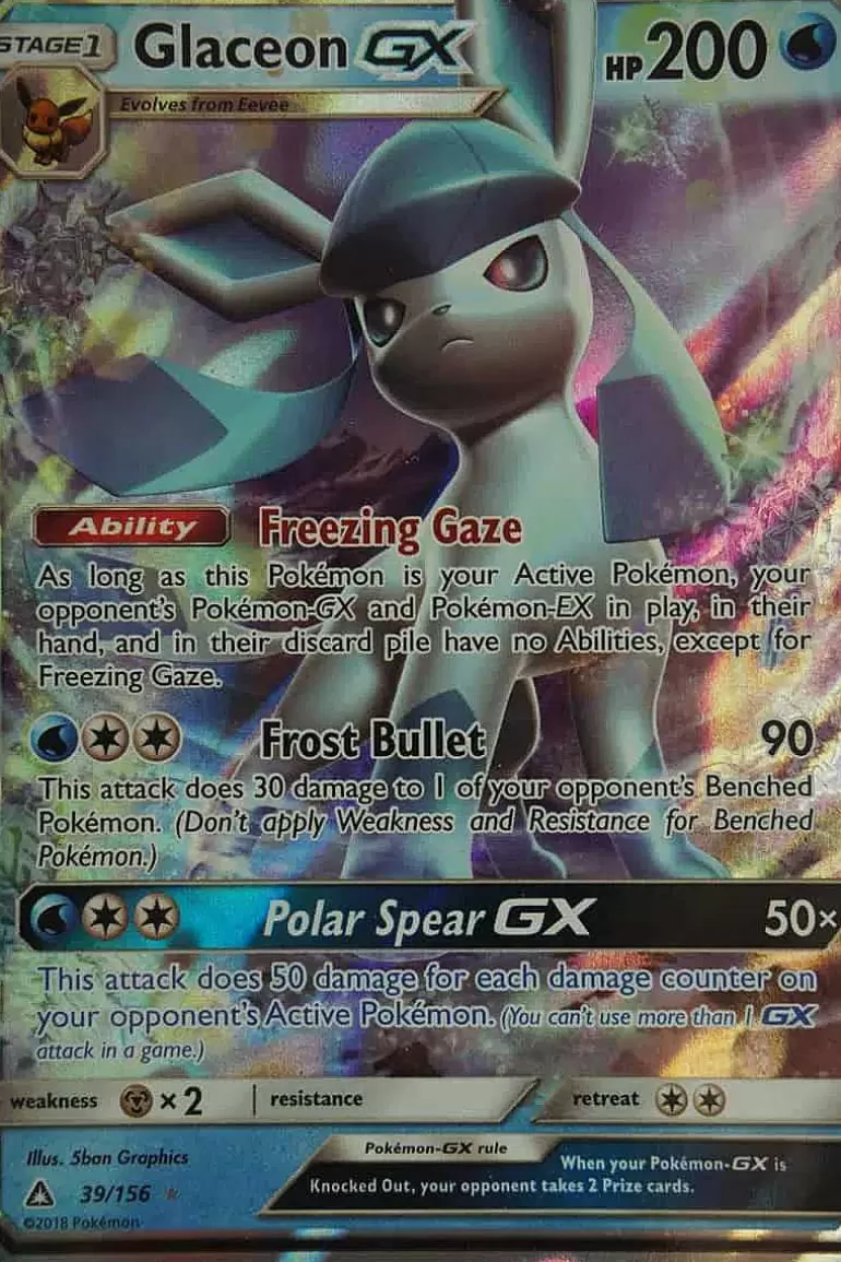 Pocket Monster Pokémon Kort-Glaceon Gx 39/156