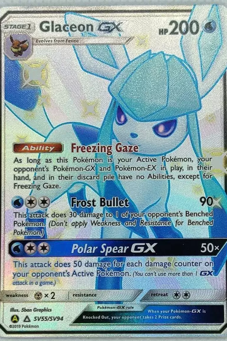 Pocket Monster Pokémon Kort-Glaceon Gx Sv55/Sv94 Shiny