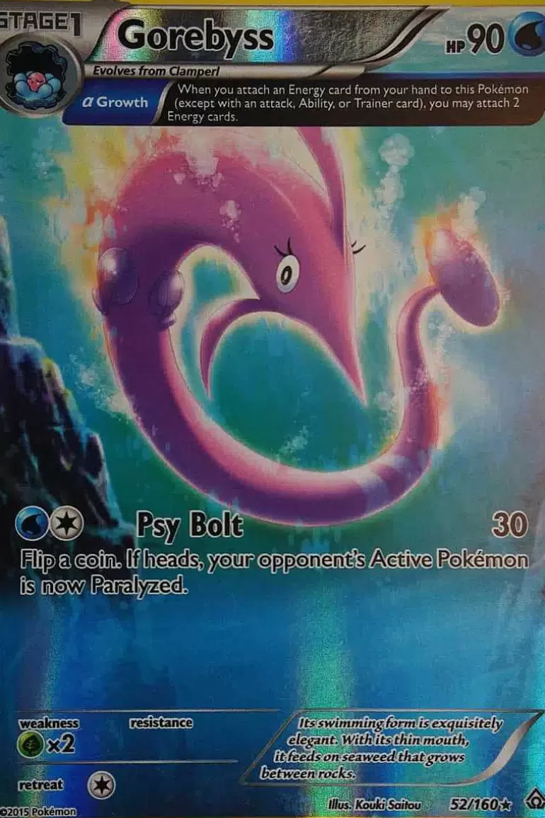 Pocket Monster Pokémon Kort-Gorebyss 52/160 Rare Reverse Holo