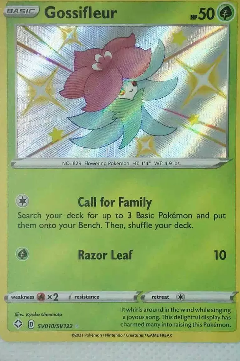 Pocket Monster Pokémon Kort-Gossifleur Sv10/Sv122 Shiny Rare