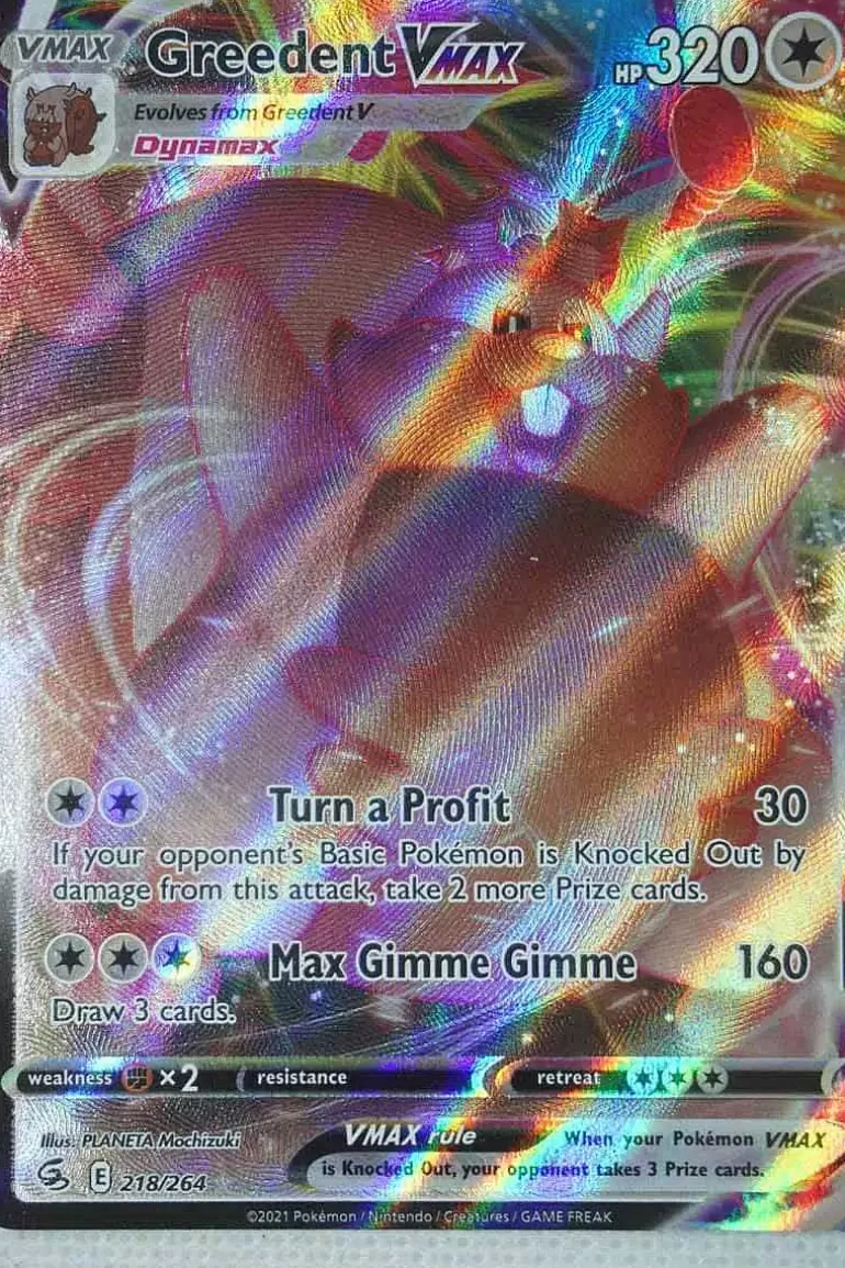 Pocket Monster Pokémon Kort-Greedent Vmax 218/264