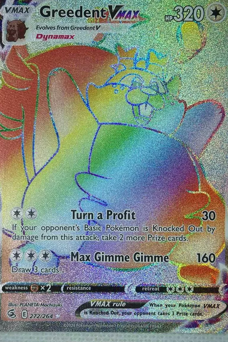 Pocket Monster Pokémon Kort-Greedent Vmax 272/264 Hyper Rare