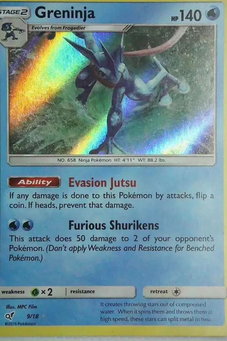 Pocket Monster Pokémon Kort-Greninja 9/18 Holo Rare