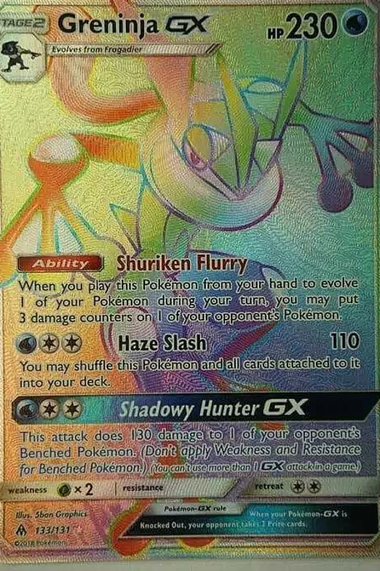 Pocket Monster Pokémon Kort-Greninja Gx 133/131 Hyper Rare