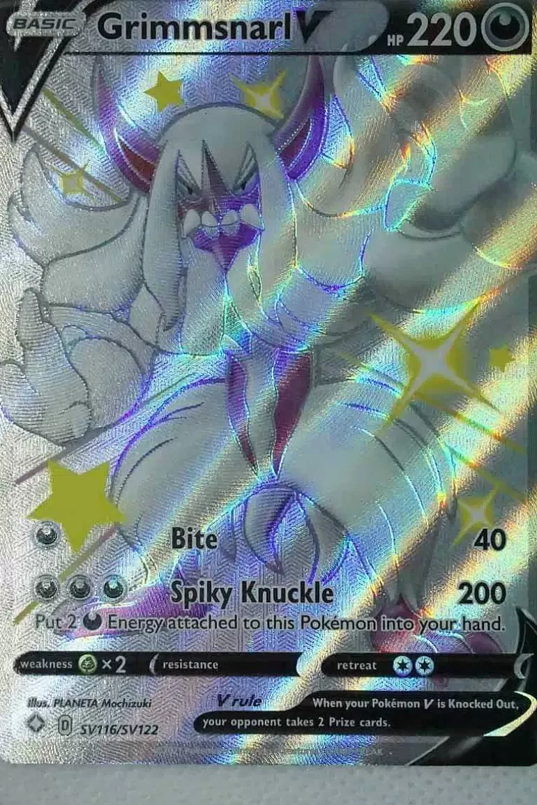 Pocket Monster Pokémon Kort-Grimmsnarl V Sv116/Sv122 Shiny Rare