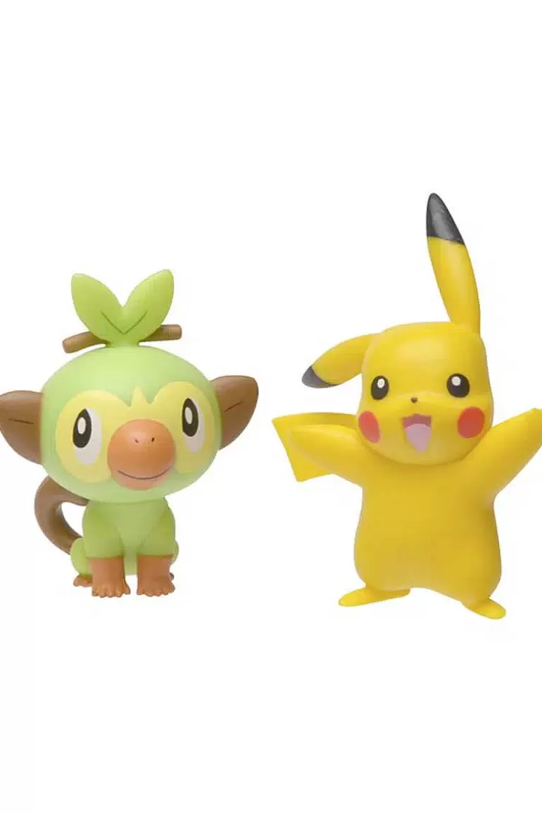 Pocket Monster Pokémon Figurer-Grookey Og Pikachu Figurer