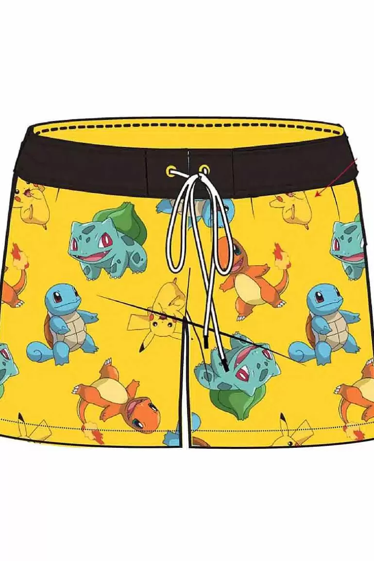Pocket Monster Pokémon Til Børneværelset-Gule Badeshorts Til Born Med Populaere Pokemon