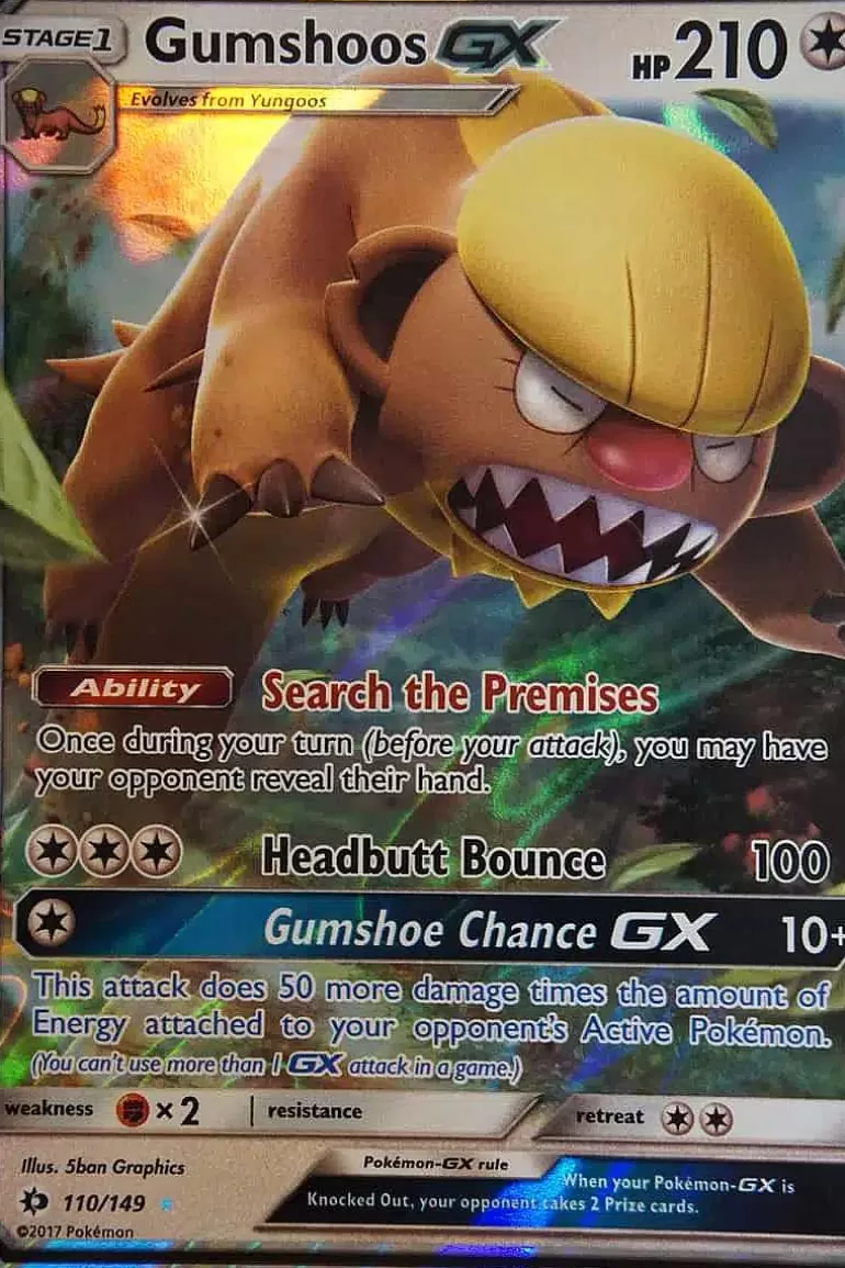 Pocket Monster Pokémon Kort-Gumshoos Gx 110/149