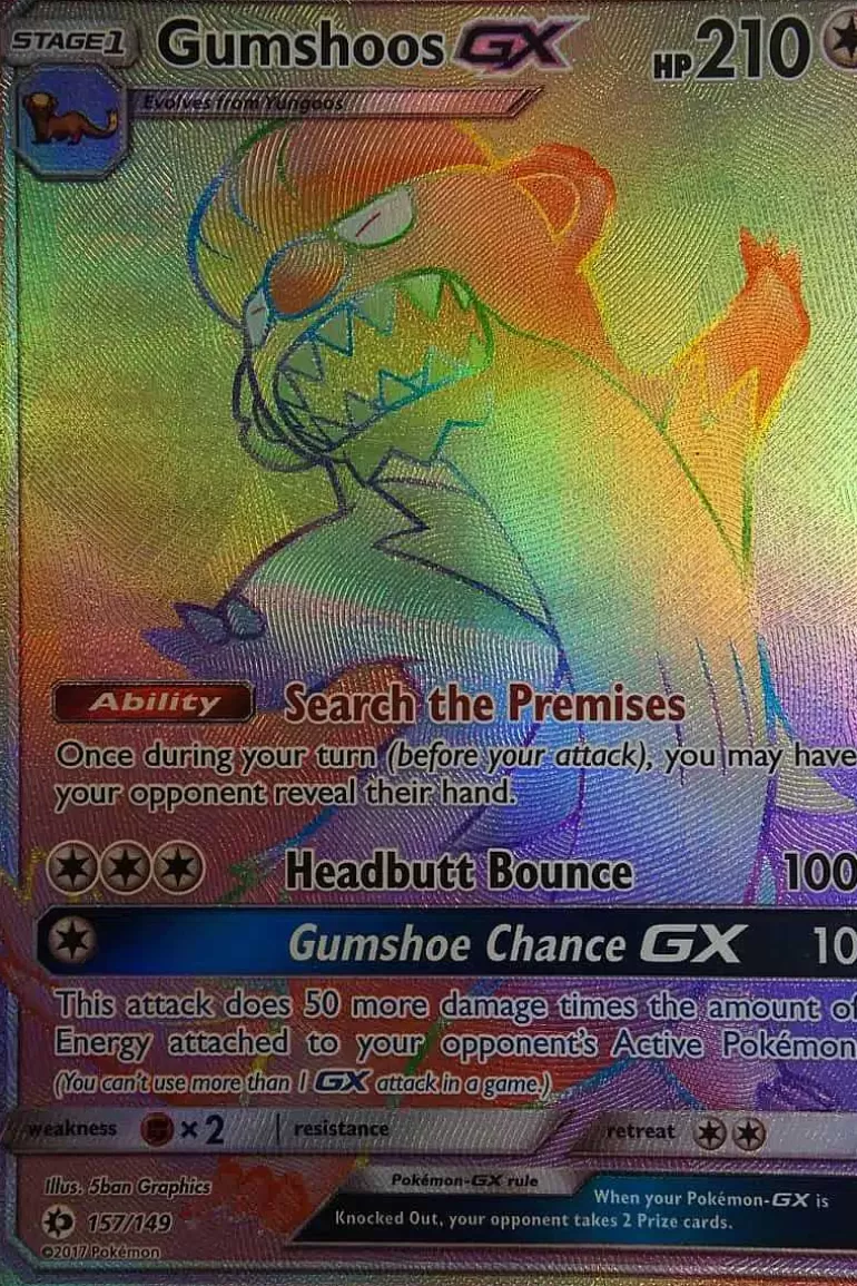 Pocket Monster Pokémon Kort-Gumshoos Gx 157/149 Hyper Rare
