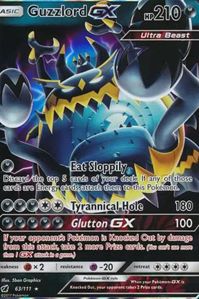 Pocket Monster Pokémon Kort-Guzzlord Gx 63/111