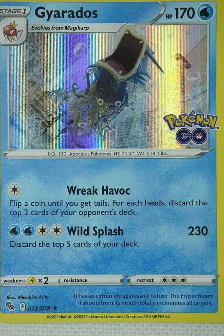 Pocket Monster Pokémon Kort-Gyarados 022/078 Holo Rare