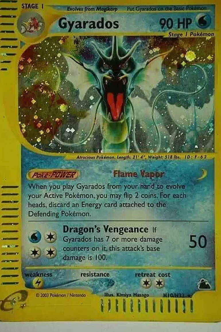 Pocket Monster Pokémon Kort-Gyarados H10/H32 Holo