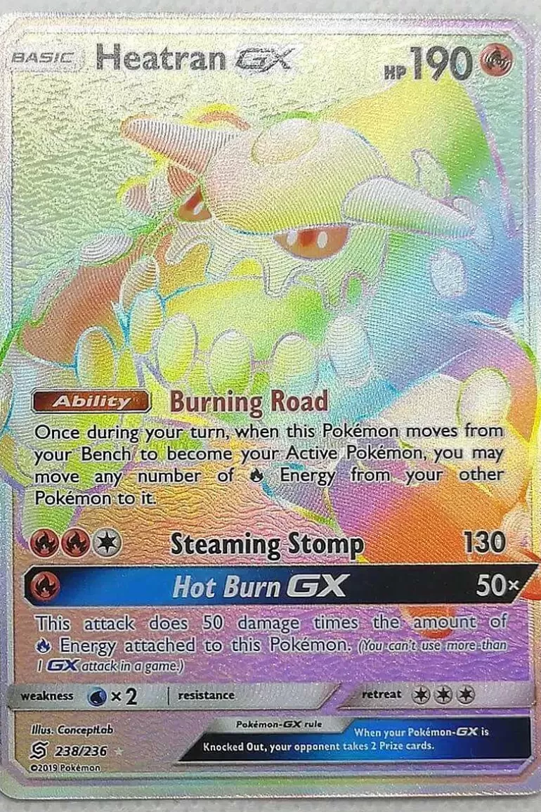 Pocket Monster Pokémon Kort-Heatran Gx 238/236 Hyper Rare