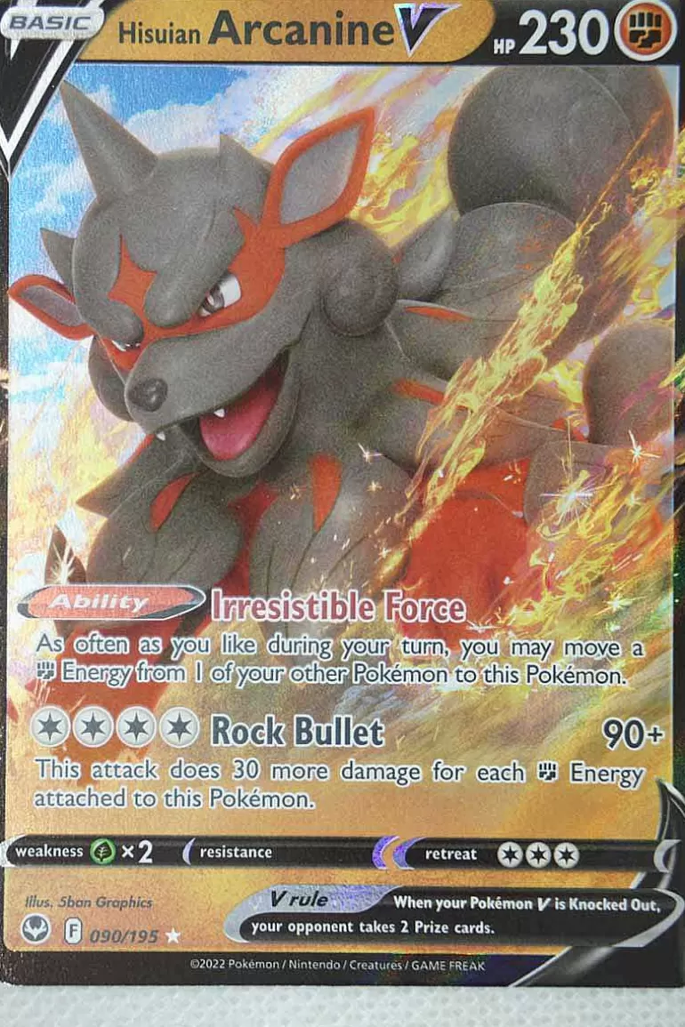 Pocket Monster Pokémon Kort-Hisuian Arcanine V 090/195