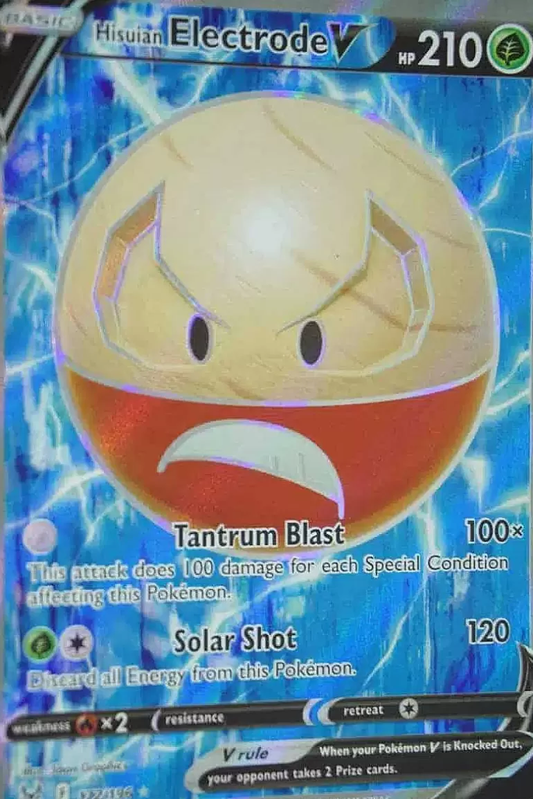 Pocket Monster Pokémon Kort-Hisuian Electrode V 172/196 Full Art