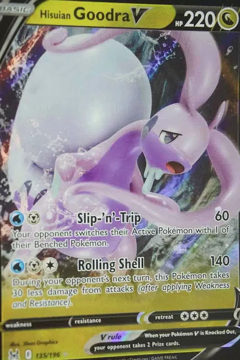 Pocket Monster Pokémon Kort-Hisuian Goodra V 135/196