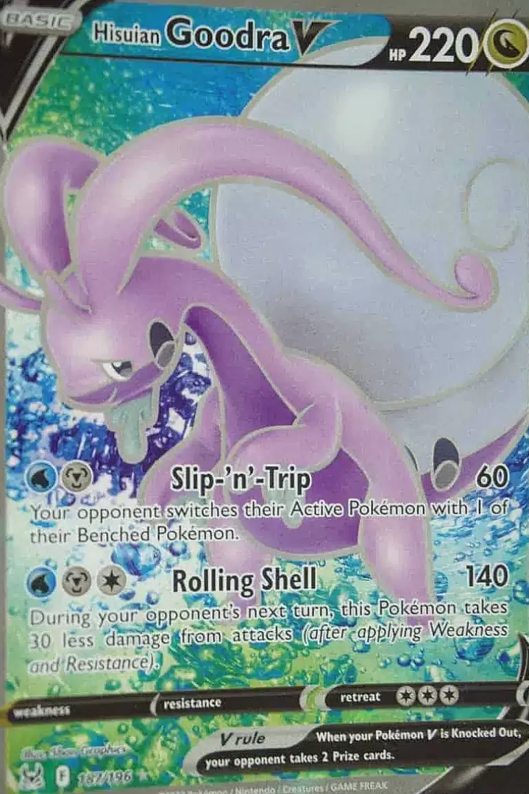 Pocket Monster Pokémon Kort-Hisuian Goodra V 187/196 Full Art