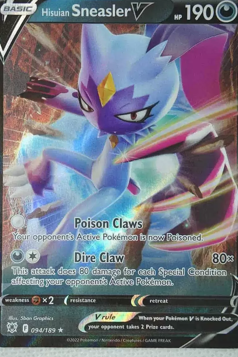 Pocket Monster Pokémon Kort-Hisuian Sneasler V 094/189