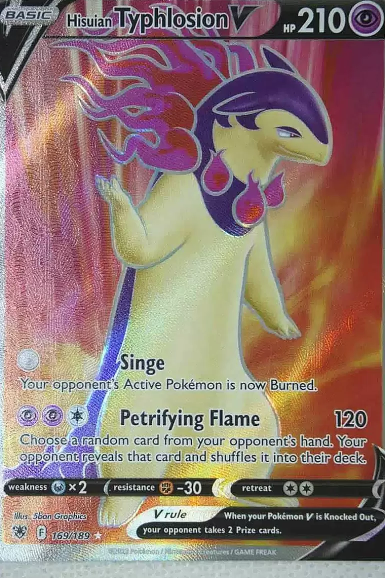 Pocket Monster Pokémon Kort-Hisuian Typhlosion V 169/189 Full Art