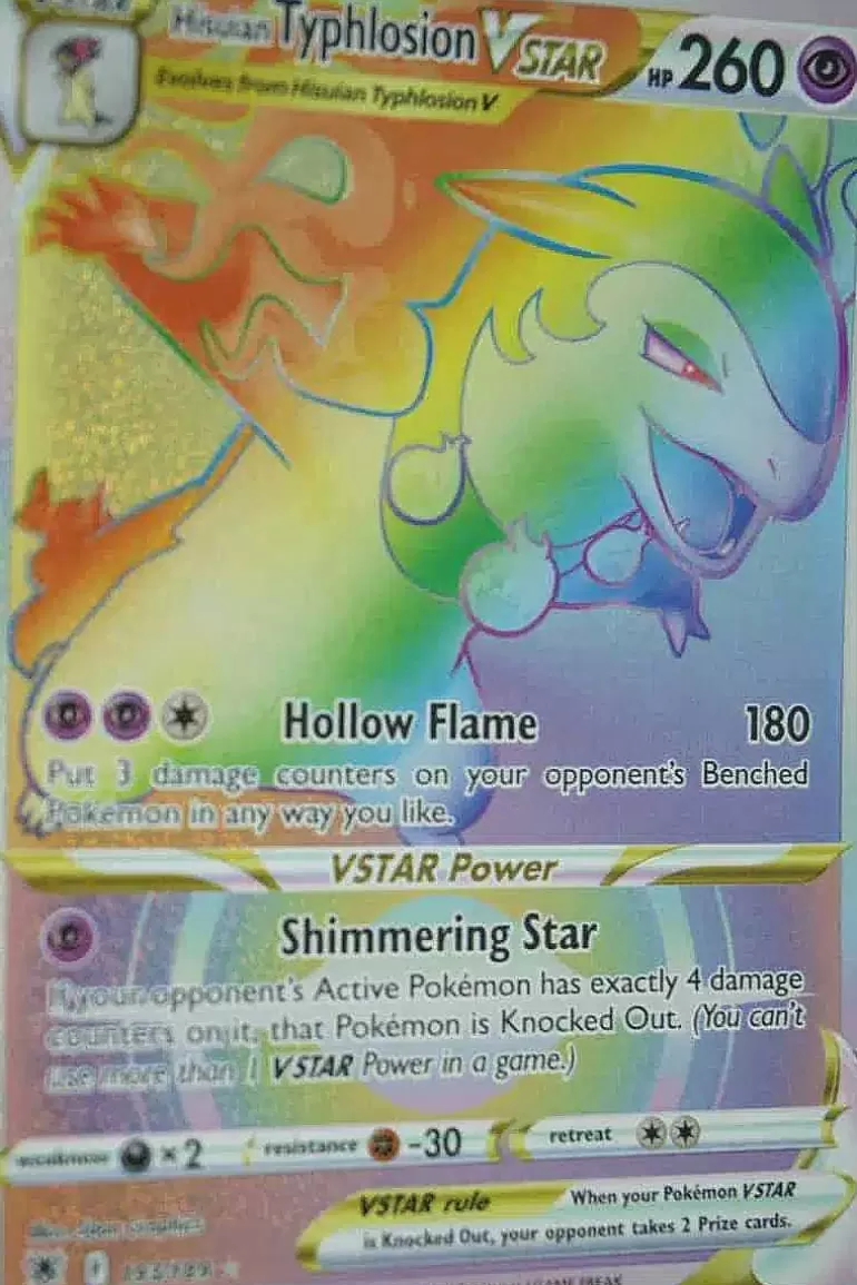 Pocket Monster Pokémon Kort-Hisuian Typhlosion Vstar 193/189 Hyper Rare