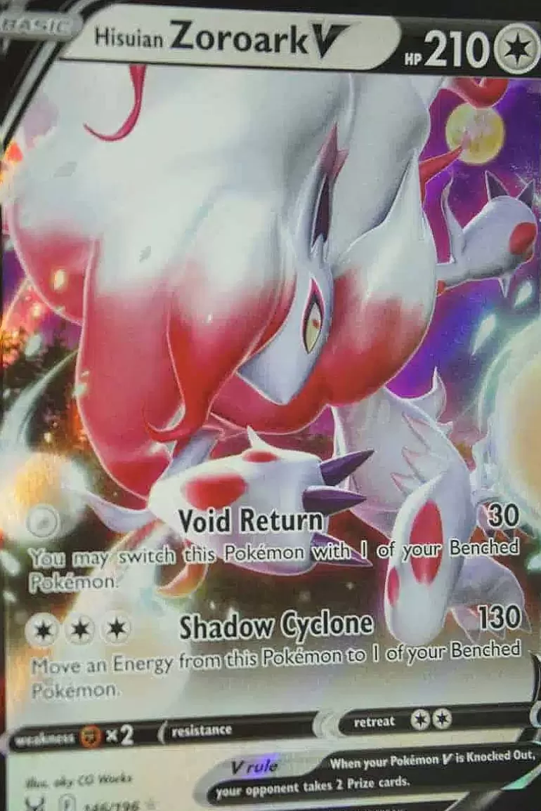 Pocket Monster Pokémon Kort-Hisuian Zoroark V 146/196
