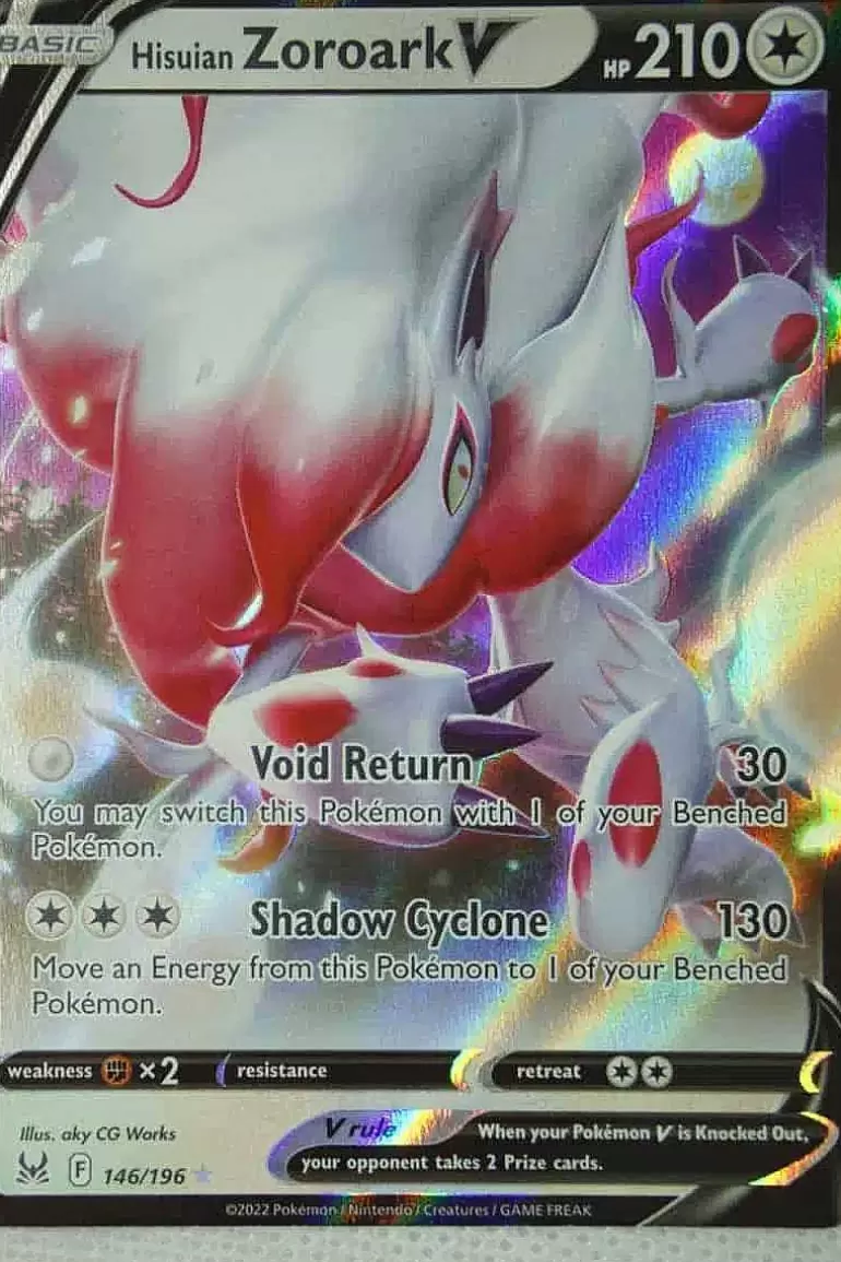 Pocket Monster Pokémon Kort-Hisuian Zoroark V 146/196