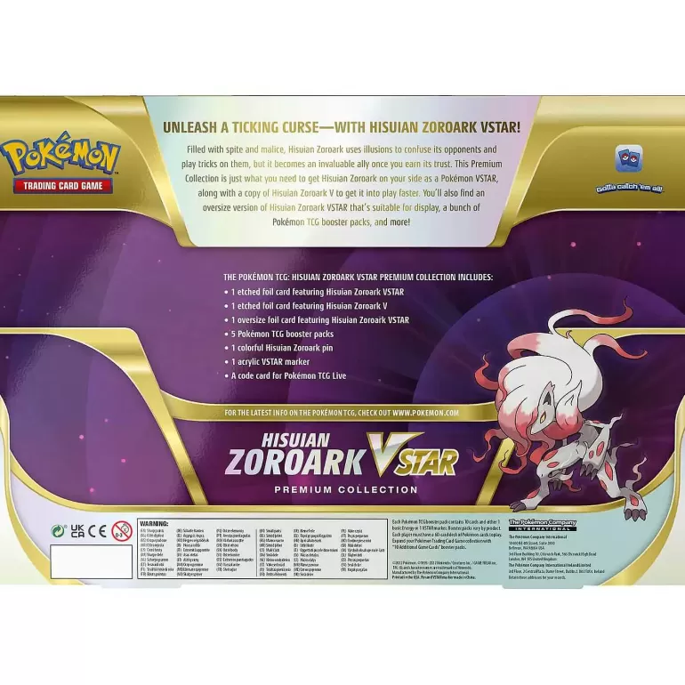 Pocket Monster Pokémon Kort-Hisuian Zoroark Vstar Premium Collection